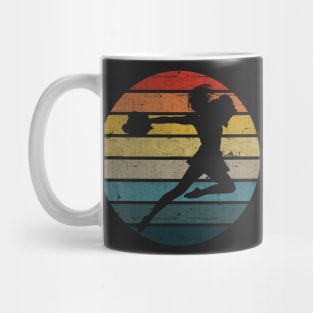 Cheerleader Silhouette On A Distressed Retro Sunset product Mug